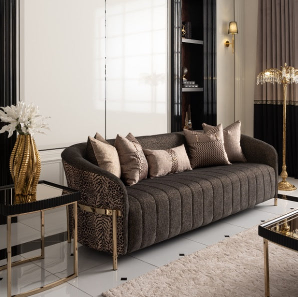 AICO Furniture Lisbon Sofa in Onyx Gold - Luxury Home Furniture (MI)