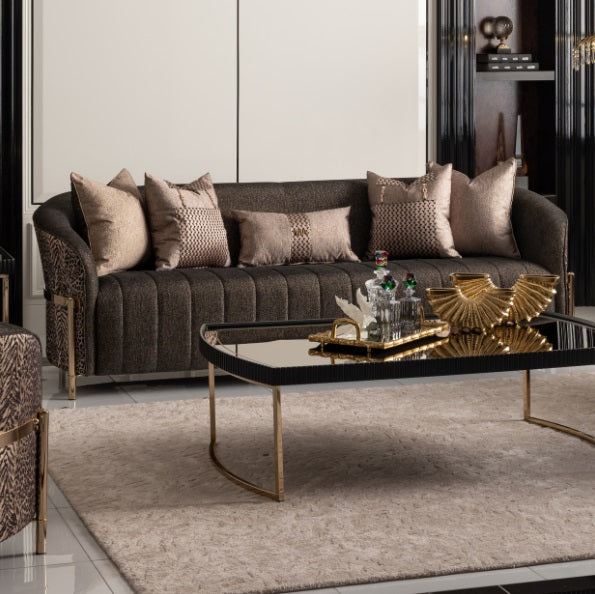 AICO Furniture Lisbon Sofa in Onyx Gold - Luxury Home Furniture (MI)