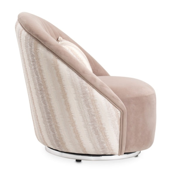AICO Furniture Lucca Swivel Chair Silver in Silver - Luxury Home Furniture (MI)