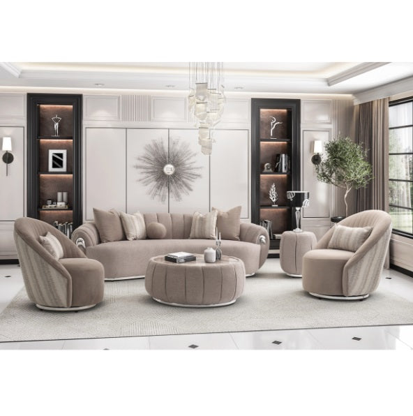 AICO Furniture Lucca Swivel Chair Silver in Silver - Luxury Home Furniture (MI)