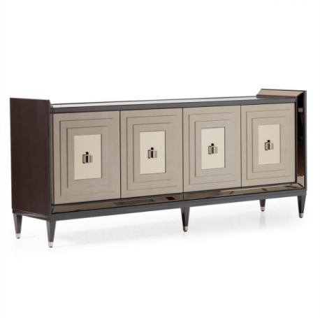 AICO Lousanne Console in Glossy Mocha Sand - Luxury Home Furniture (MI)