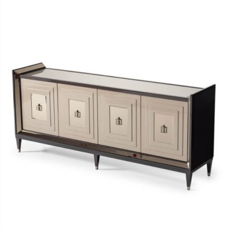 AICO Lousanne Console in Glossy Mocha Sand - Luxury Home Furniture (MI)