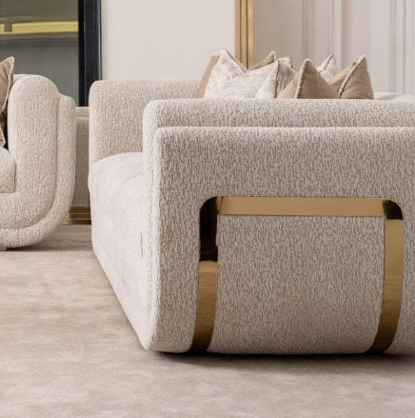 AICO Furniture Savannah Breeze Standard Sofa Cashmere in Bright Gold - Luxury Home Furniture (MI)