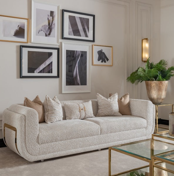 AICO Furniture Savannah Breeze Mansion Sofa Cashmere in Bright Gold - Luxury Home Furniture (MI)