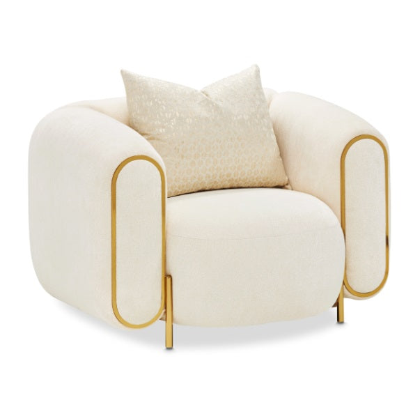 AICO Furniture Sassani Chair Crepe in Gold - Luxury Home Furniture (MI)