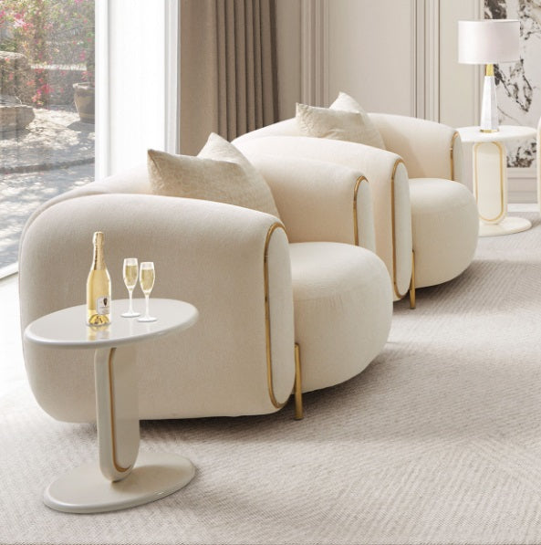 AICO Furniture Sassani Chair Crepe in Gold - Luxury Home Furniture (MI)