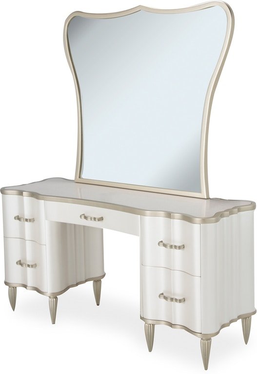 AICO London Place Vanity Mirror in Platinum - Luxury Home Furniture (MI)