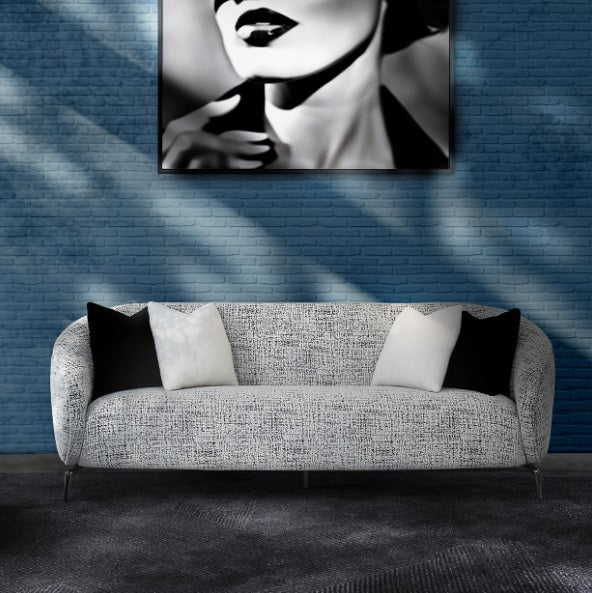 AICO Furniture Noir Sofa Cookie in Black Nickel - Luxury Home Furniture (MI)