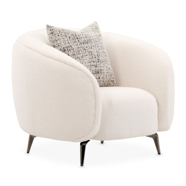 AICO Furniture Noir Chair Marshmallow in Black Nickel - Luxury Home Furniture (MI)