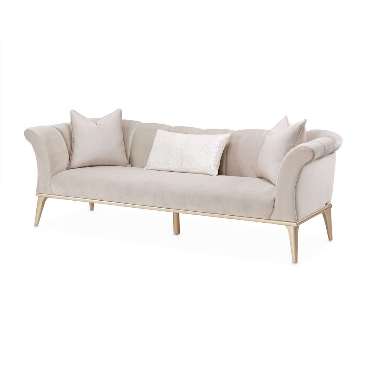 AICO Yvette Sofa in Porcini Medium Champagne