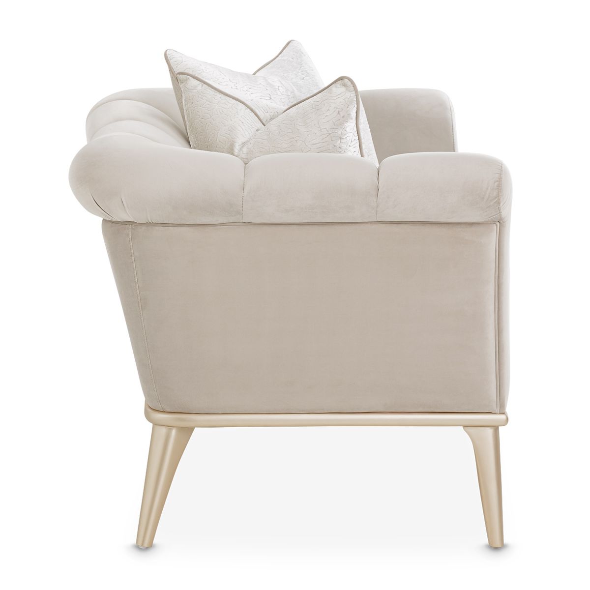 AICO Yvette Chair and A Half in Porcini Medium Champagne - Luxury Home Furniture (MI)