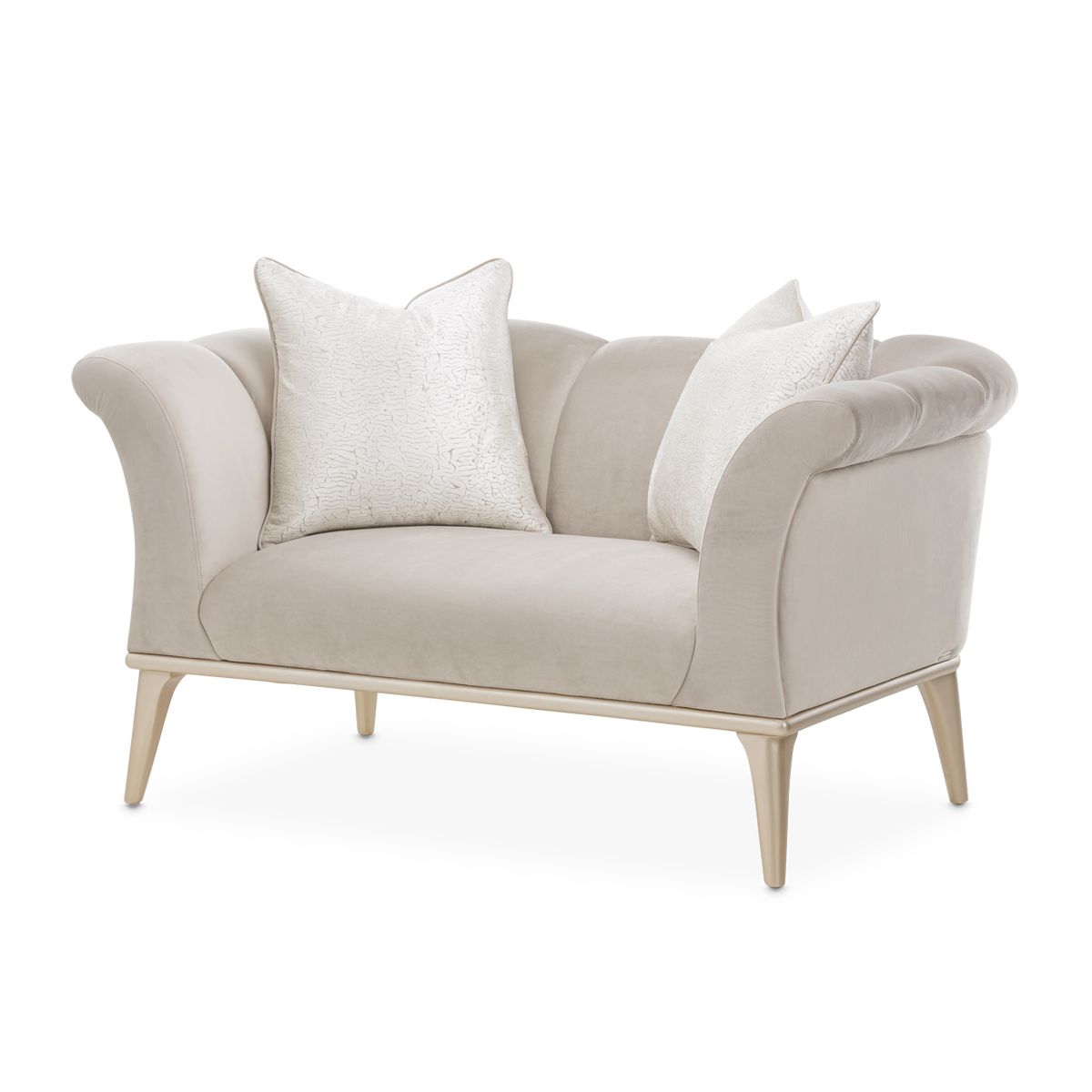 AICO Yvette Chair and A Half in Porcini Medium Champagne - Luxury Home Furniture (MI)