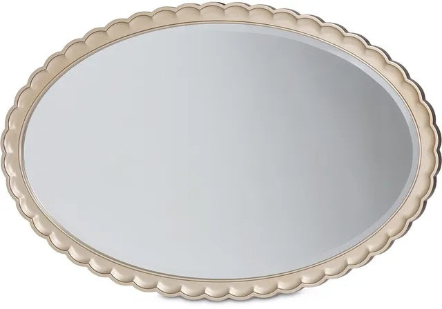 AICO Malibu Crest Oval Wall Mirror in Chardonnay - Luxury Home Furniture (MI)