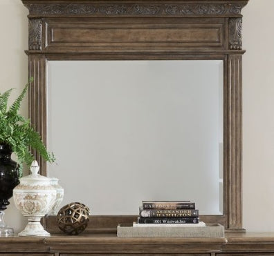 Liberty Furniture Carlisle Court Landscape Mirror in Chestnut with Dusty Wax - Luxury Home Furniture (MI)