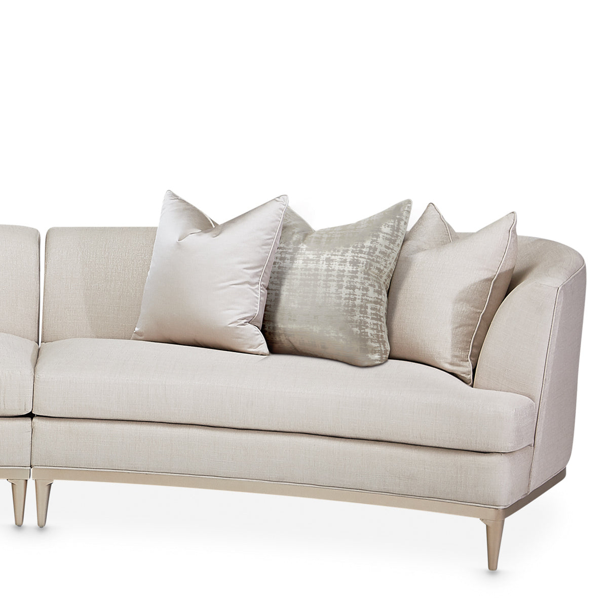 AICO Malibu Crest 3-Piece Sofa Sectional in Pearl Chardonnay - Luxury Home Furniture (MI)