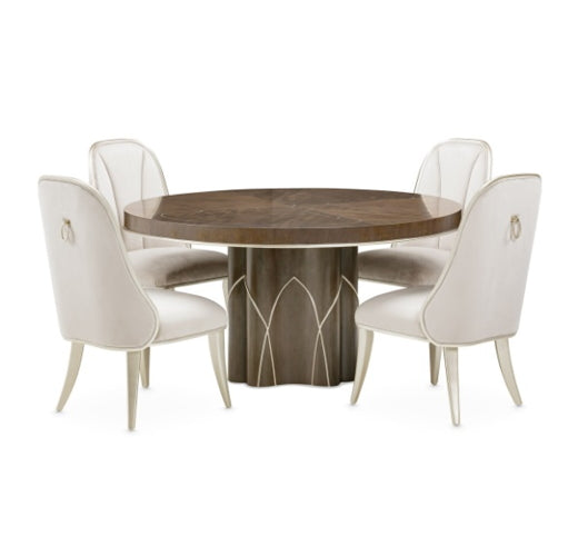 AICO Villa Cherie Round Dining Table in Hazelnut - Luxury Home Furniture (MI)