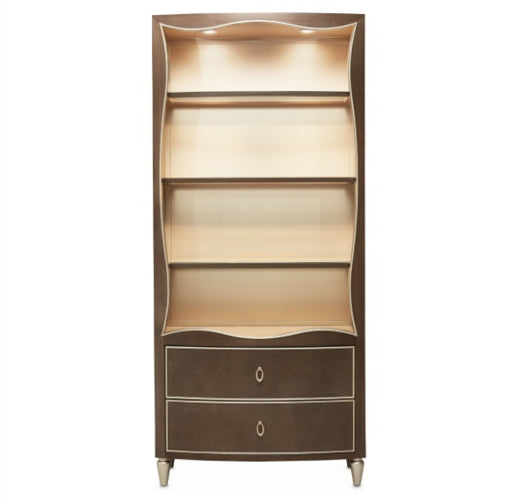 AICO Villa Cherie Bookcase in Hazelnut - Luxury Home Furniture (MI)