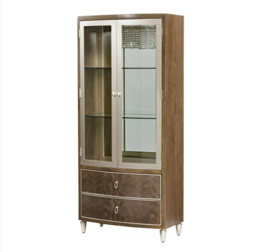 AICO Villa Cherie Display Cabinet in Hazelnut - Luxury Home Furniture (MI)