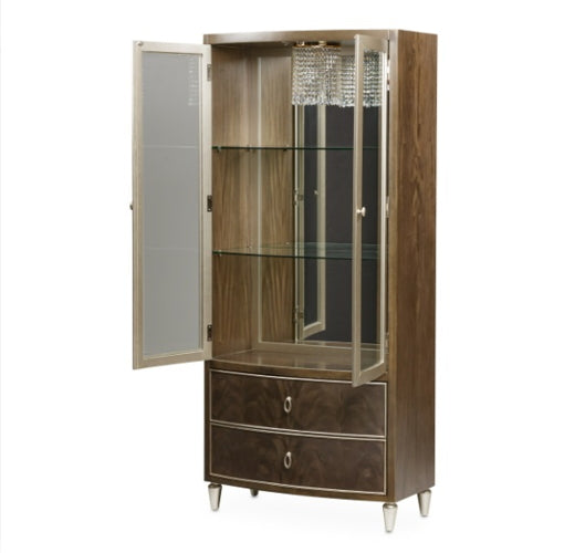 AICO Villa Cherie Display Cabinet in Hazelnut - Luxury Home Furniture (MI)
