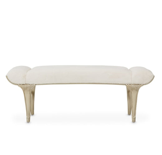 AICO Villa Cherie Tufted Bed Bench in Hazelnut - Luxury Home Furniture (MI)