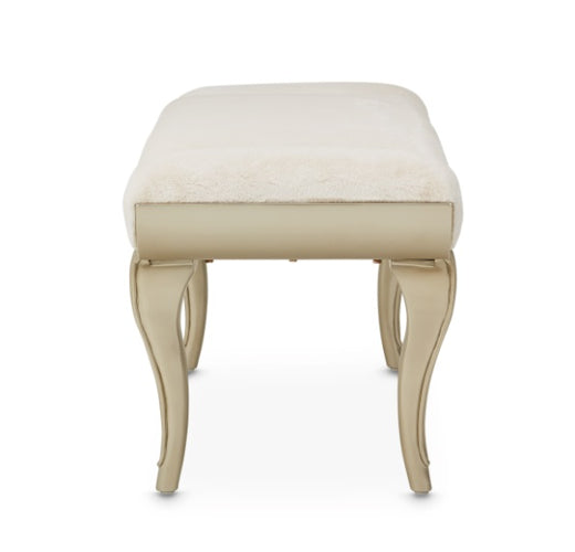 AICO Villa Cherie Tufted Bed Bench in Hazelnut - Luxury Home Furniture (MI)
