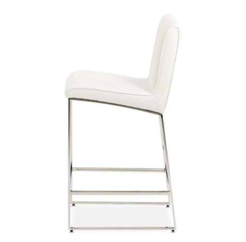 AICO Furniture State St.Counter Height Chair in Glossy White - Luxury Home Furniture (MI)