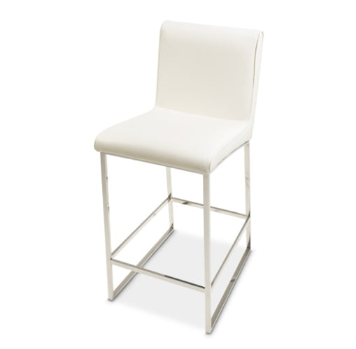 AICO Furniture State St.Counter Height Chair in Glossy White - Luxury Home Furniture (MI)