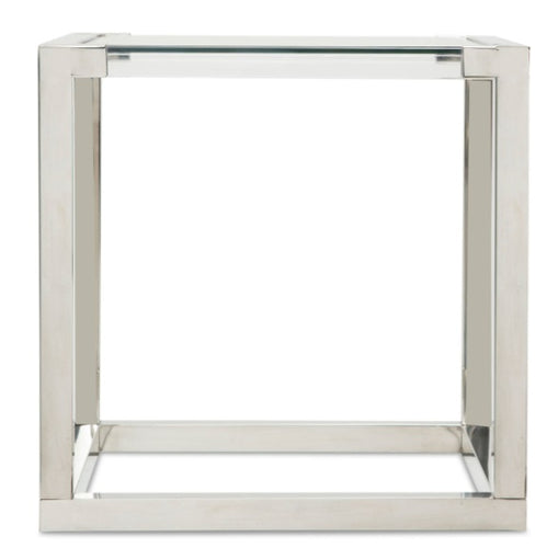 AICO Furniture State St. Square End Table in Stainless Steel - Luxury Home Furniture (MI)