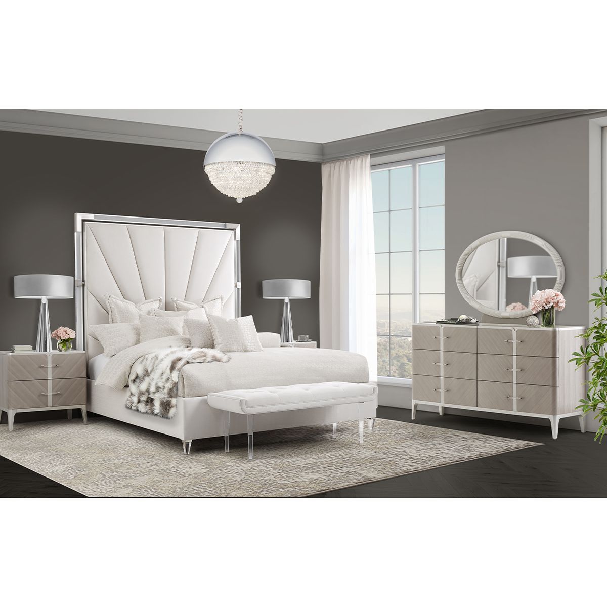AICO Lanterna Dresser in Silver Mist - Luxury Home Furniture (MI)