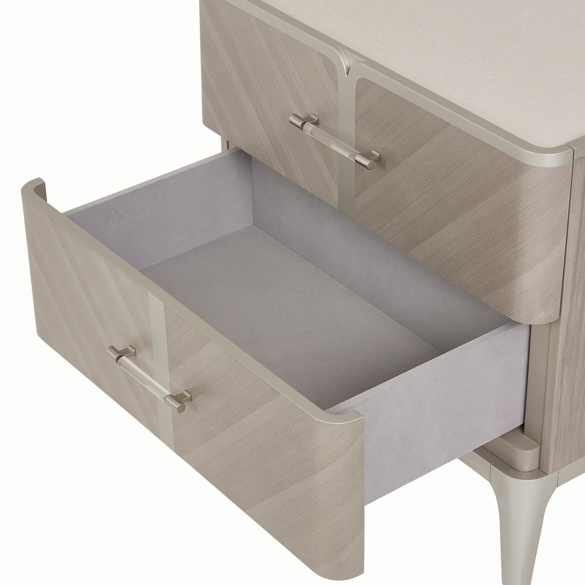 AICO Lanterna Nightstand in Silver Mist - Luxury Home Furniture (MI)