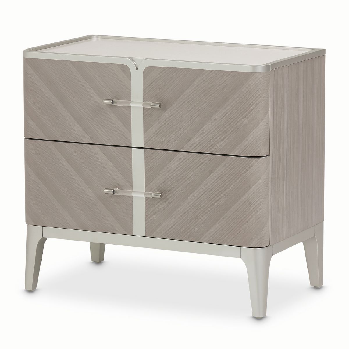 AICO Lanterna Nightstand in Silver Mist - Luxury Home Furniture (MI)