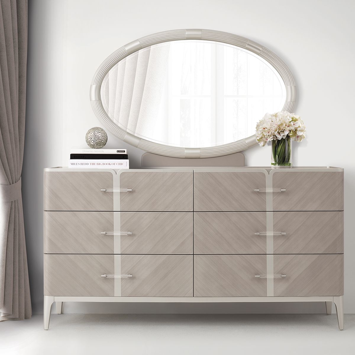 AICO Lanterna Dresser Mirror in Silver Mist - Luxury Home Furniture (MI)
