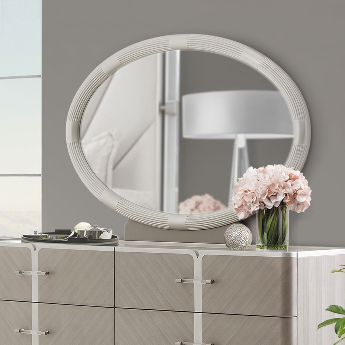 AICO Lanterna Dresser Mirror in Silver Mist - Luxury Home Furniture (MI)