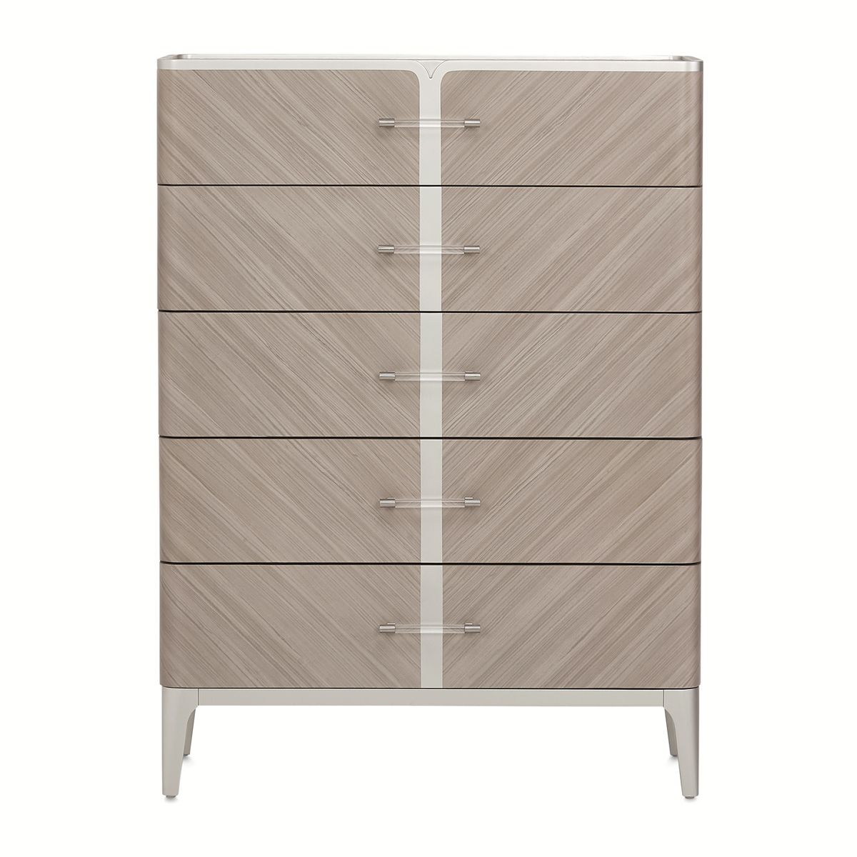 AICO Lanterna Highboy Chest in Silver Mist - Luxury Home Furniture (MI)