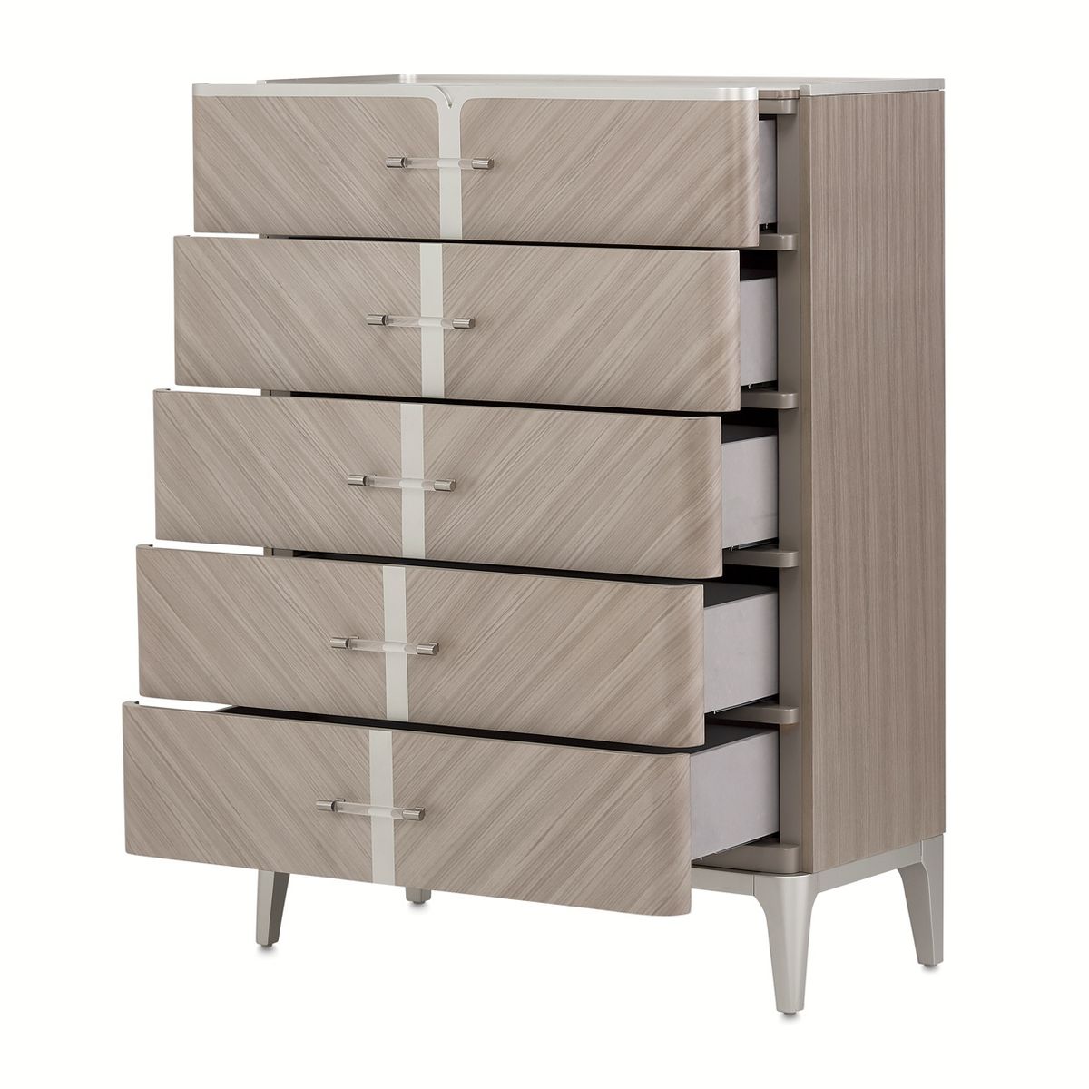 AICO Lanterna Highboy Chest in Silver Mist - Luxury Home Furniture (MI)