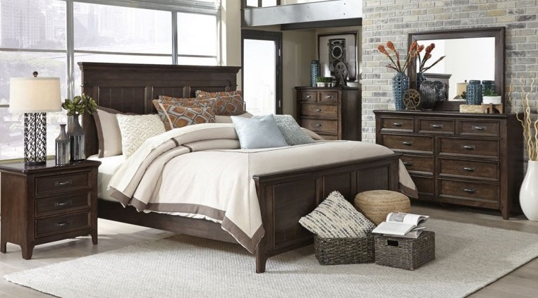 Liberty Furniture Saddlebrook Queen Panel Bed in Tobacco Brown - Luxury Home Furniture (MI)