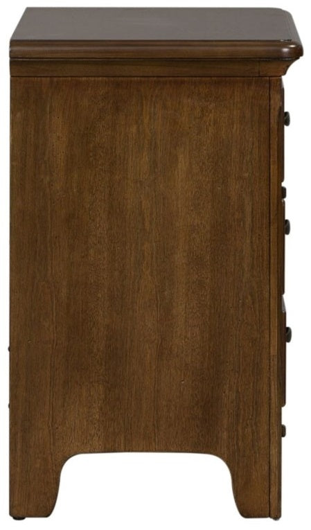 Liberty Furniture Saddlebrook 3 Drawer Nightstand in Tobacco Brown - Luxury Home Furniture (MI)