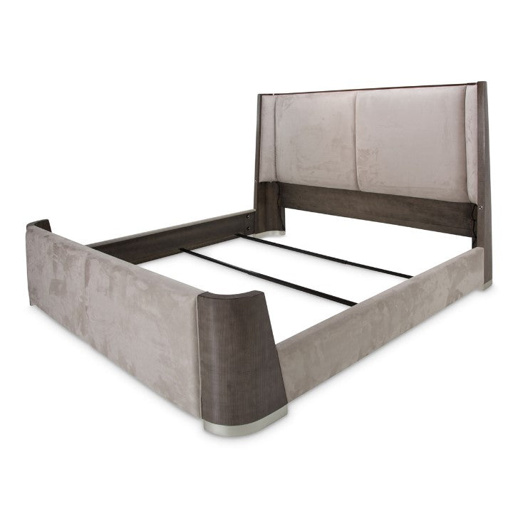 AICO Roxbury Park King Dual-Panel Bed in Slate - Luxury Home Furniture (MI)