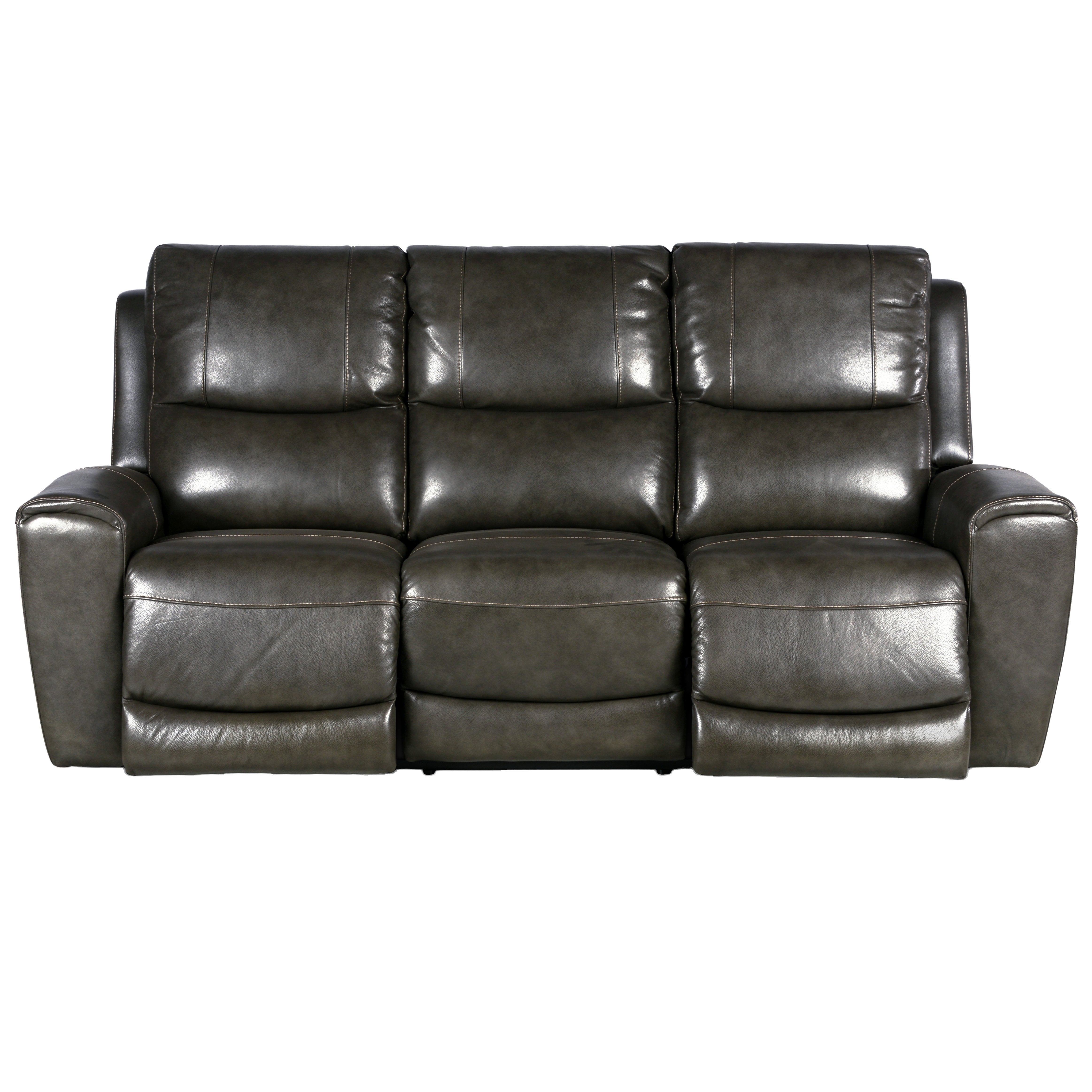 Steve Silver Laurel Leather Dual Power Reclining Sofa in Grey - Luxury Home Furniture (MI)