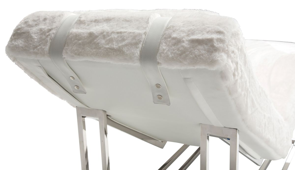 Aico Furniture Trance Upholstered Chaise in White TR-ASTRO41-MST-13 - Luxury Home Furniture (MI)