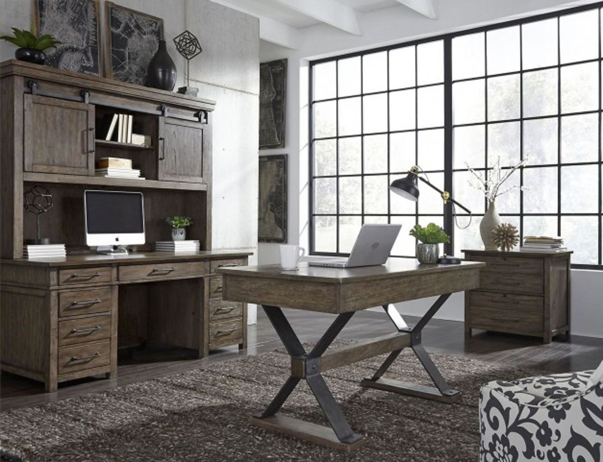Liberty Sonoma Road Desk/Credenza in Weather Beaten Bark - Luxury Home Furniture (MI)