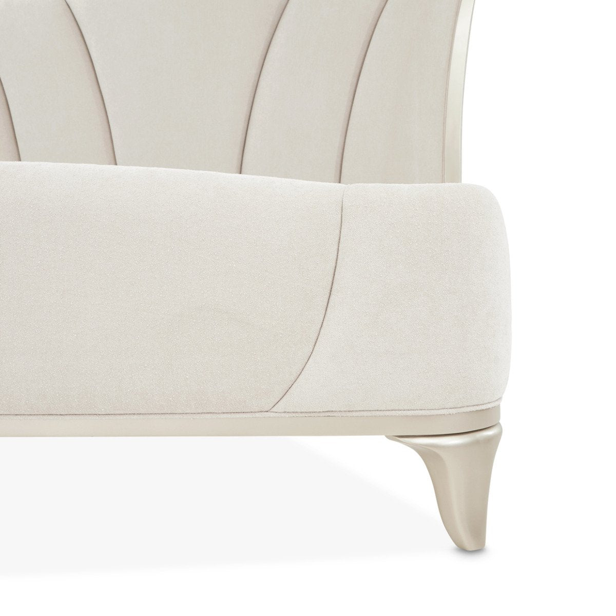 AICO Furniture La Marisia King Upholstered Platform Bed in Creamy Pearl