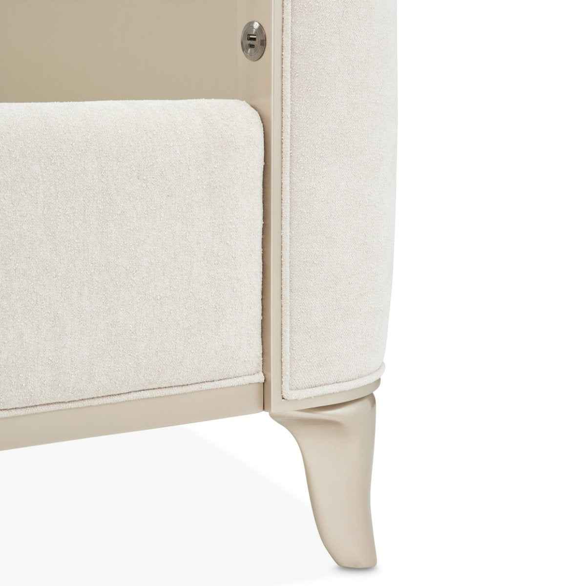 AICO Furniture La Marisia Queen Upholstered Platform Bed in Creamy Pearl