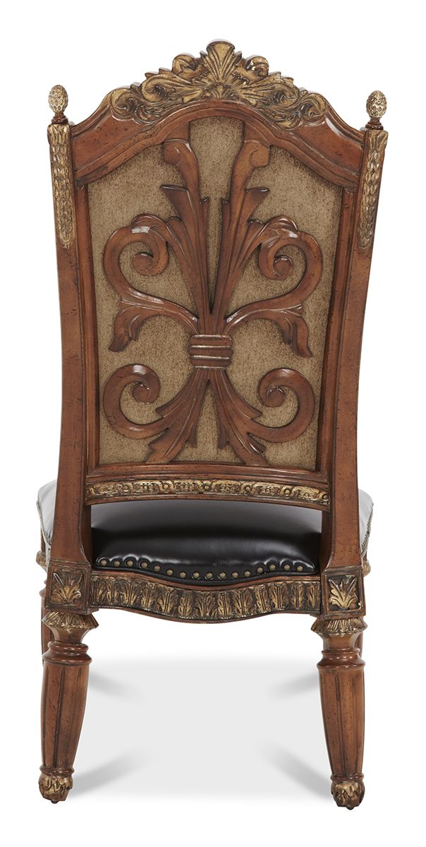AICO Villa Valencia Side Chair in Classic Chestnut (Set of 2) - Luxury Home Furniture (MI)