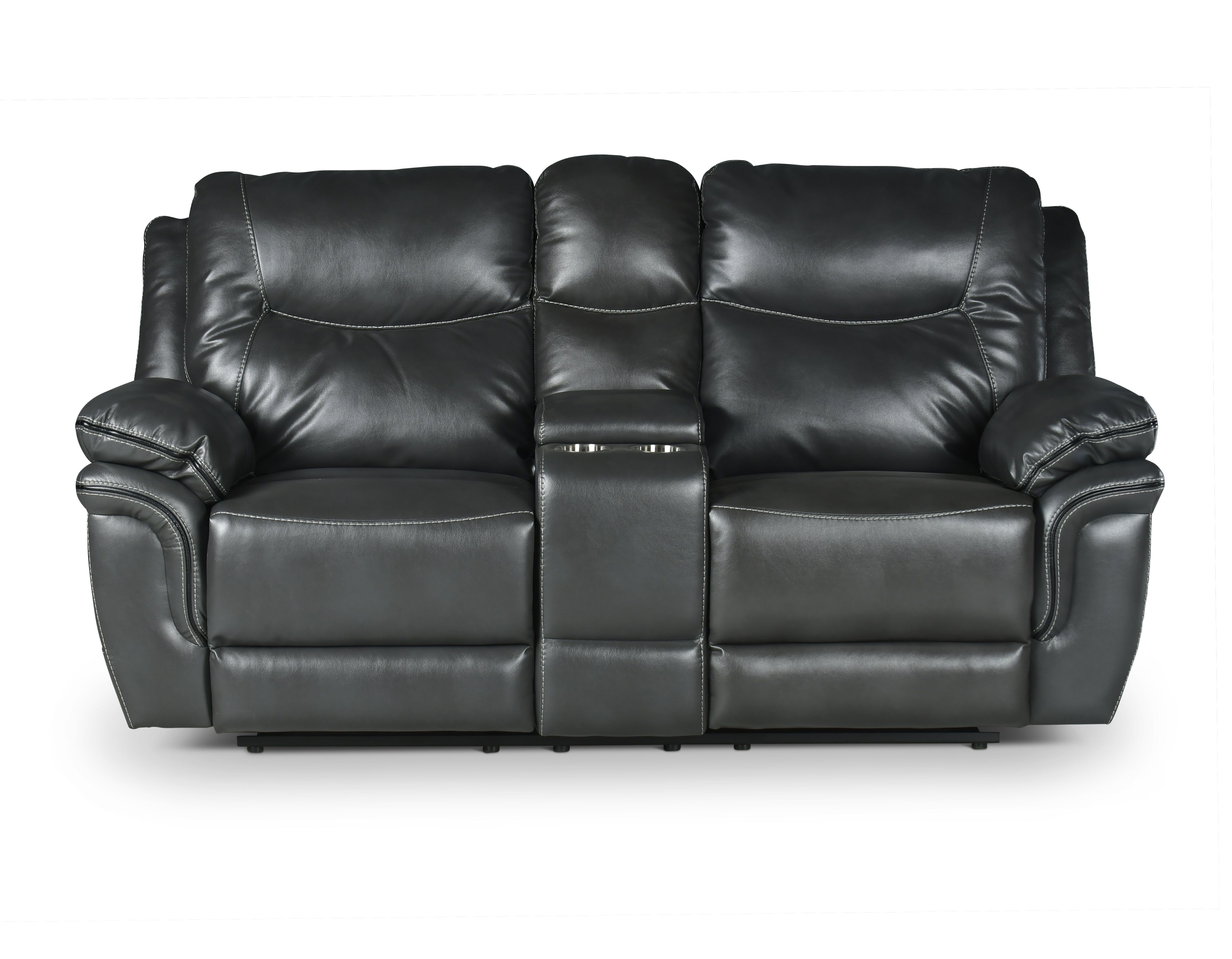 Steve Silver Isabella Manual Reclining Console Loveseat in Grey - Luxury Home Furniture (MI)