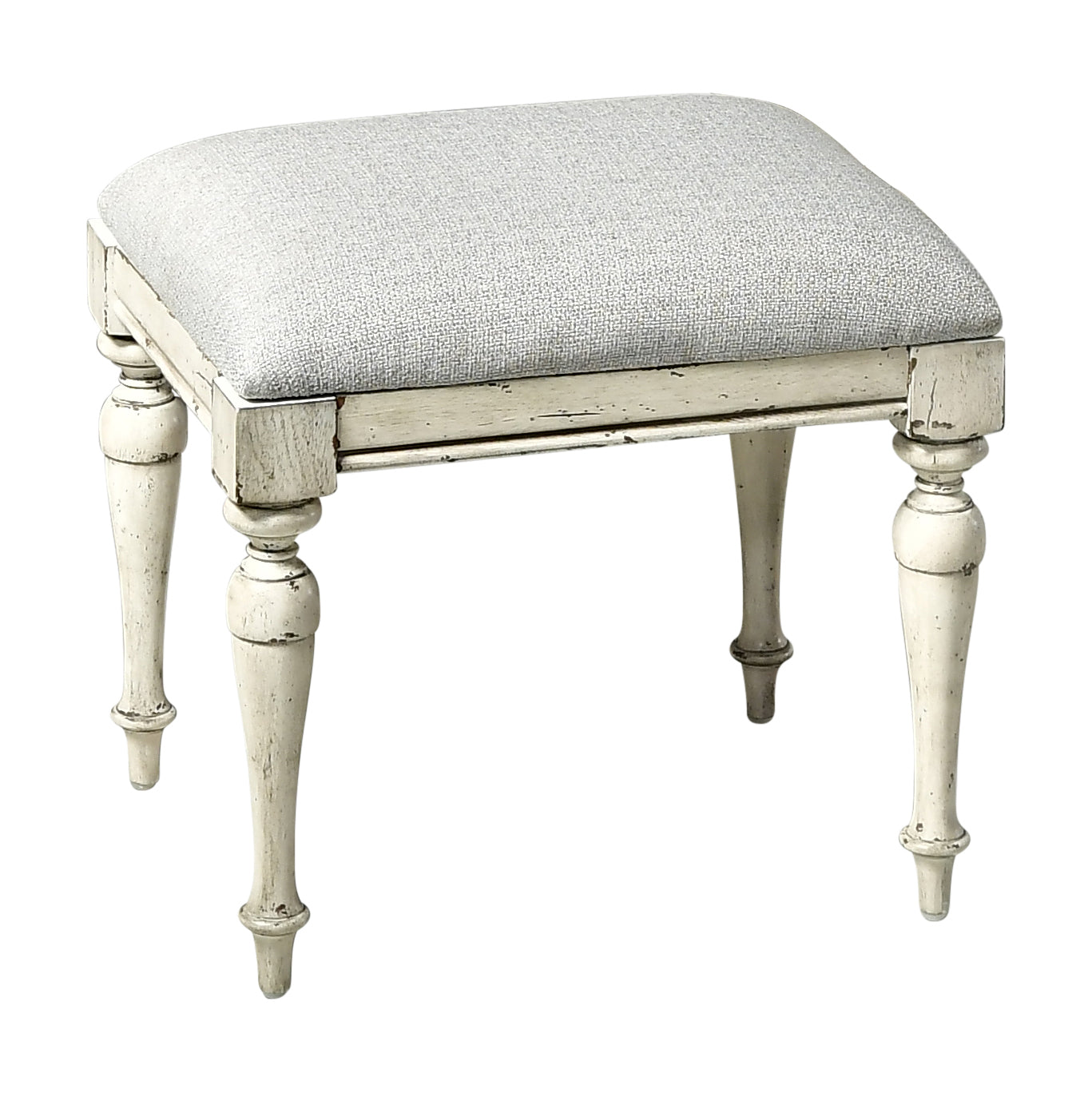 Steve Silver Highland Park Vanity Bench in Cathedral White - Luxury Home Furniture (MI)