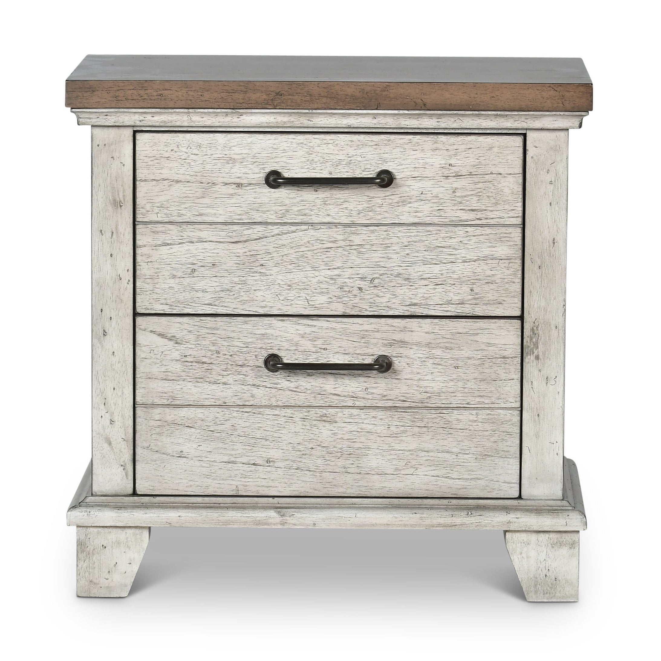 Steve Silver Bear Creek 2 Drawer Nightstand in White Smoke - Luxury Home Furniture (MI)